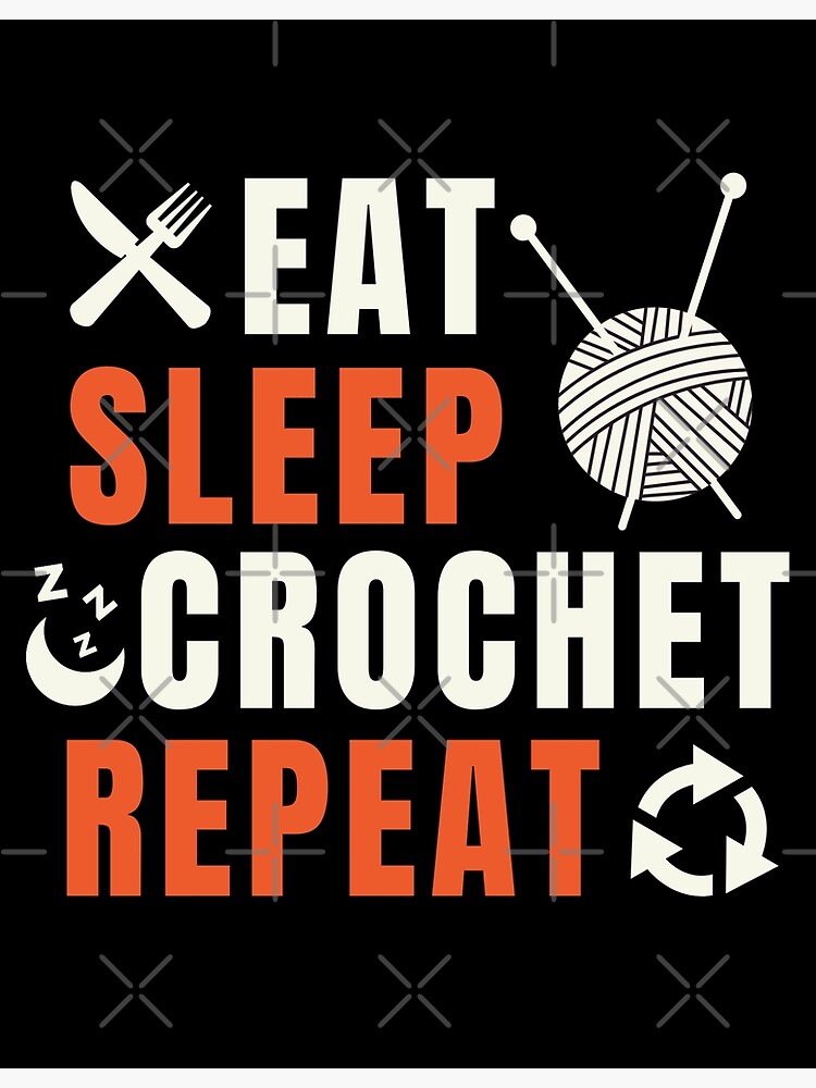 Eat Sleep Crochet Repeat Funny Retro T-Shirt Eat Sleep Crochet Repeat Funny Retro T-Shirt
