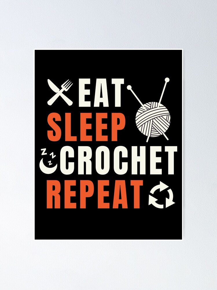 Eat Sleep Crochet Repeat Funny Retro T-Shirt Eat Sleep Crochet Repeat Funny Retro T-Shirt