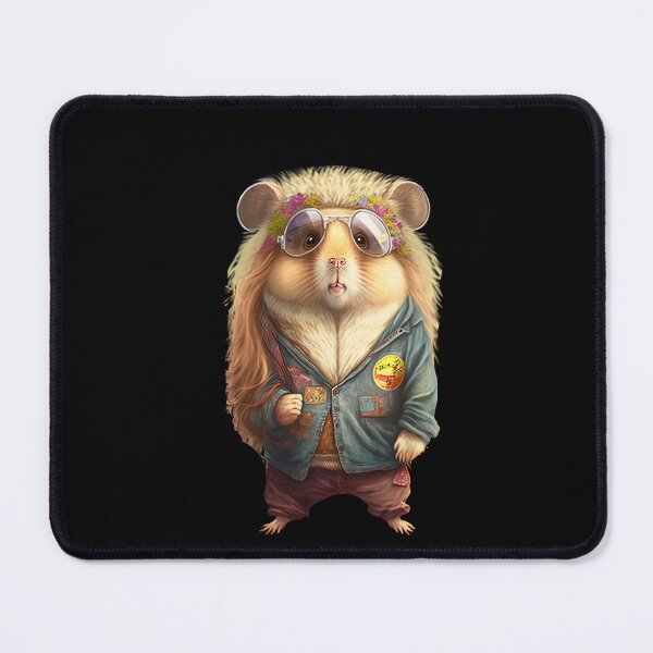 Item preview, Funny hippie hamster designed and sold by AnimalArtPhotos.