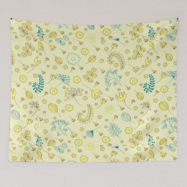 Item preview, yallow flowers & leaves pattern designed and sold by obinsuma.