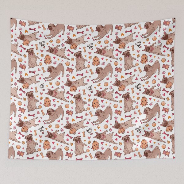 Item preview, Cute Kawaii Pug Squid Dog Pattern  designed and sold by enbrata.