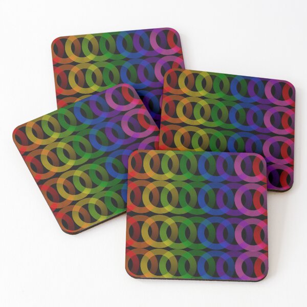 Item preview, Rainbow Ring Row on Black designed and sold by IndigoAndSparks.