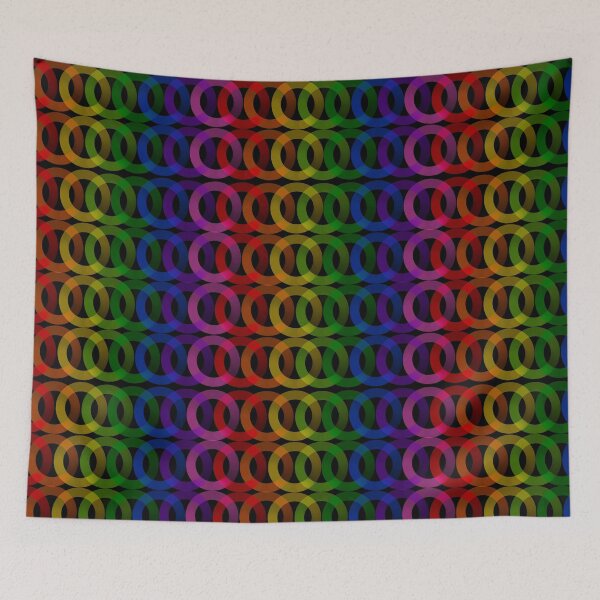 Item preview, Rainbow Ring Row on Black designed and sold by IndigoAndSparks.