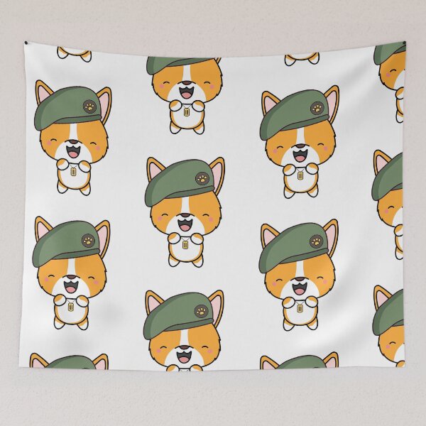 Item preview, Cute Green Beret Corgi  designed and sold by Pet Station.