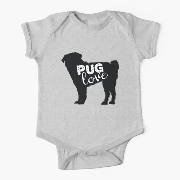 Pug Love Dog Lovers Design Short Sleeve Baby One-Piece