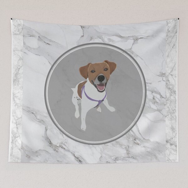 Artikelvorschau, Jack Russell auf Marmor entworfen und verkauft von Crystal Bree.
