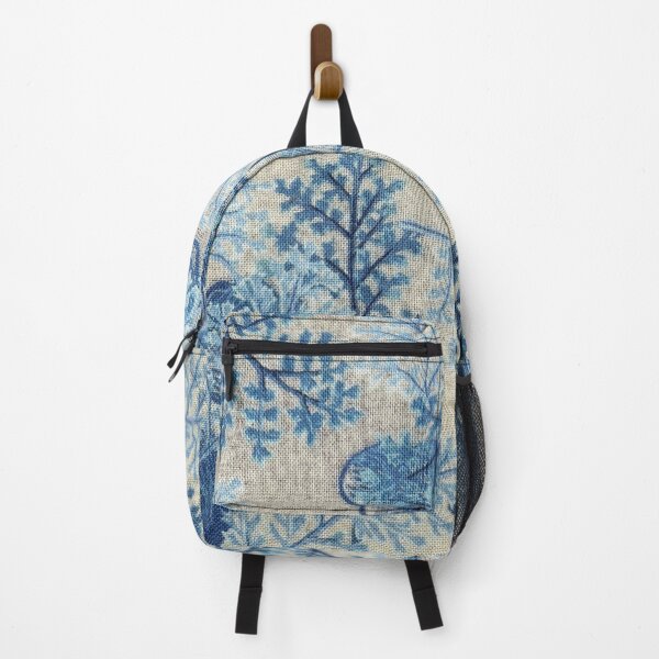 Item preview, Blue Textured Floral Print On Material - For a nature lover, textured floral decorating print. designed and sold by Wentoo.