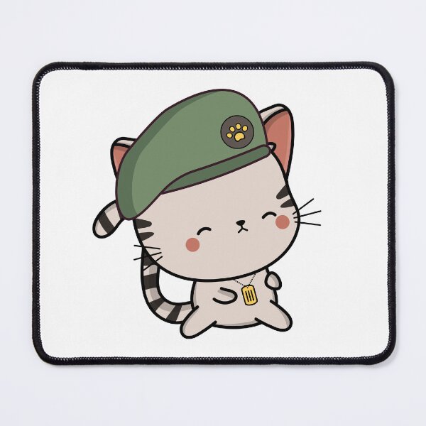 Item preview, Cute Tabby Cat wearing a green beret designed and sold by Pet Station.