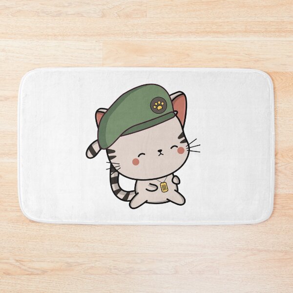 Item preview, Cute Tabby Cat wearing a green beret designed and sold by Pet Station.