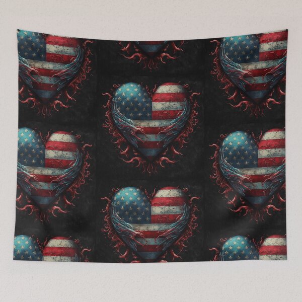Item preview, US Flag | American Flag - Heart Shaped | Most Dramatic Spin on Old Glory designed and sold by westside310.