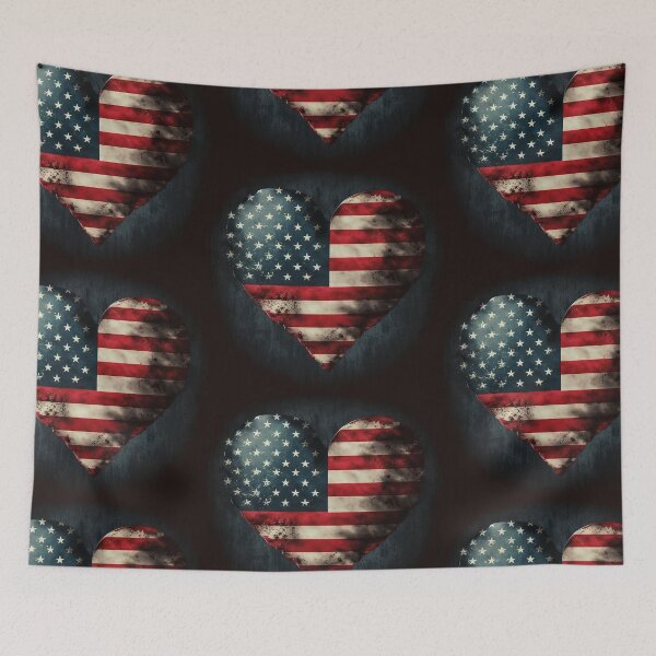 Item preview, US Flag | American Flag - Heart Shaped | Most Dramatic Spin on Old Glory designed and sold by westside310.