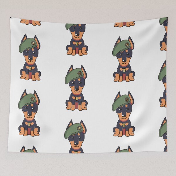 Item preview, Cute Green Beret Guard Dog on duty designed and sold by Pet Station.
