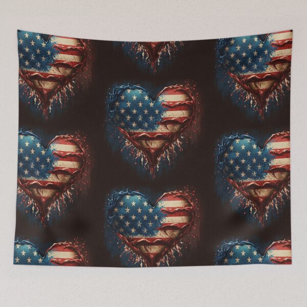 Item preview, US Flag | American Flag - Heart Shaped | Most Dramatic Spin on Old Glory designed and sold by westside310.