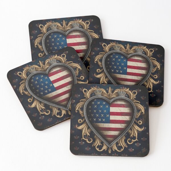 Item preview, US Flag | American Flag - Heart Shaped | Most Dramatic Spin on Old Glory designed and sold by westside310.
