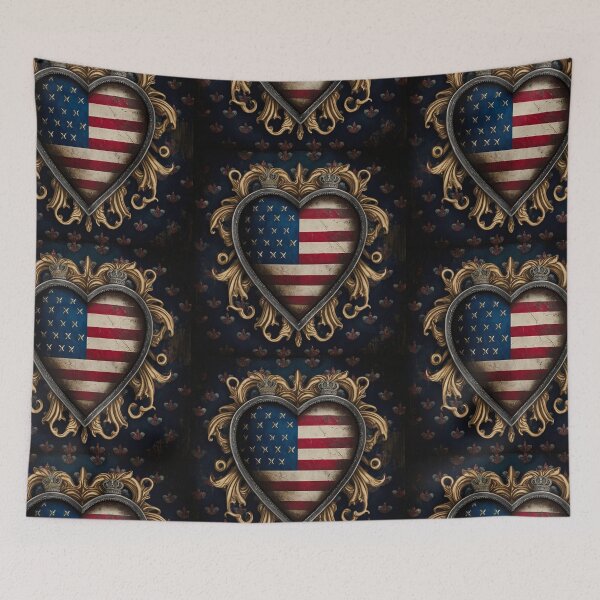 Item preview, US Flag | American Flag - Heart Shaped | Most Dramatic Spin on Old Glory designed and sold by westside310.