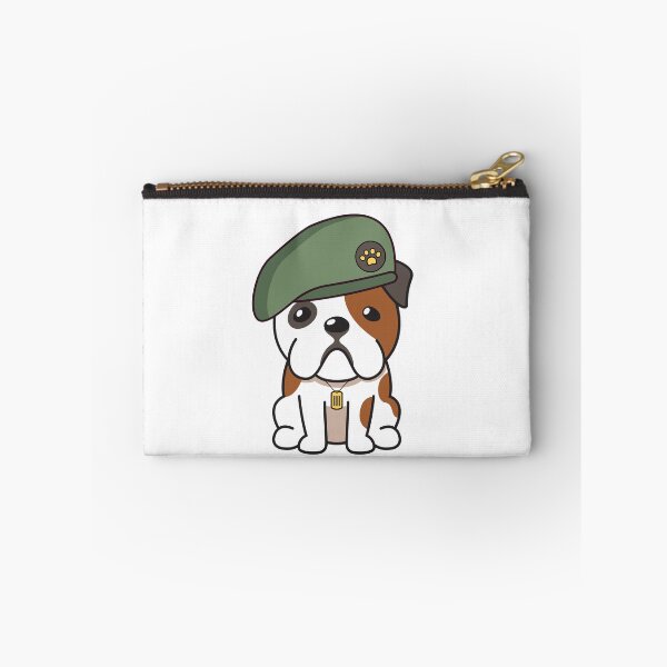 Item preview, Cute Green Beret English Bulldog guard dog on duty designed and sold by Pet Station.