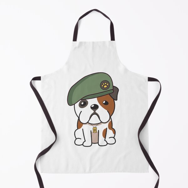 Item preview, Cute Green Beret English Bulldog guard dog on duty designed and sold by Pet Station.