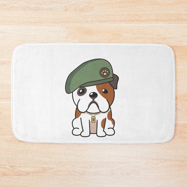 Item preview, Cute Green Beret English Bulldog guard dog on duty designed and sold by Pet Station.