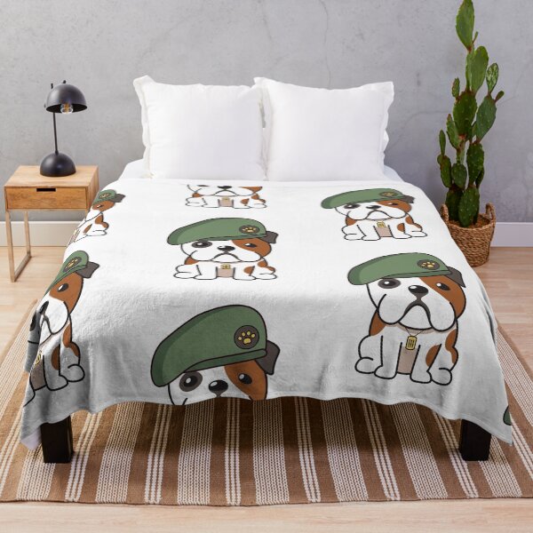Item preview, Cute Green Beret English Bulldog guard dog on duty designed and sold by Pet Station.