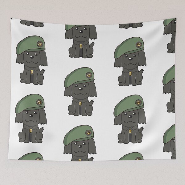 Item preview, Cute Green Beret Black dog guard dog on duty designed and sold by Pet Station.