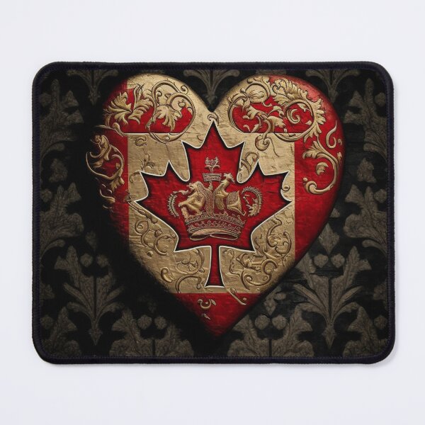 Aperçu de l'œuvre Drapeau canadien | Drapeau du Canada - En forme de coeur | Feuille d'érable dramatique et unique créée et vendue par westside310.