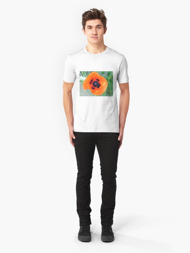 Alternative Ansicht von Große Mohn-Blüte Slim Fit T-Shirt