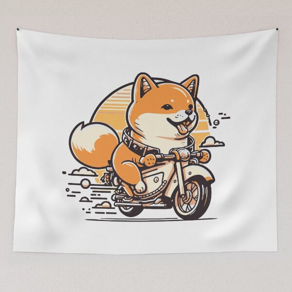 Item preview, Shiba inu riding a motorcycle designed and sold by KittyCat08.