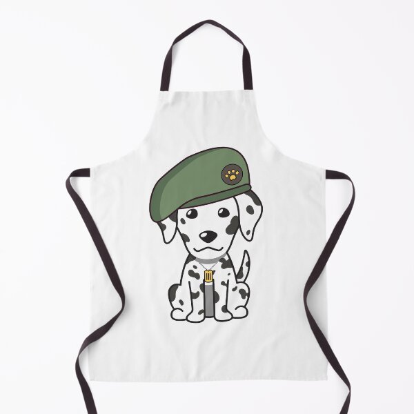 Item preview, Cute Green Beret Dalmatian guard dog on duty designed and sold by Pet Station.