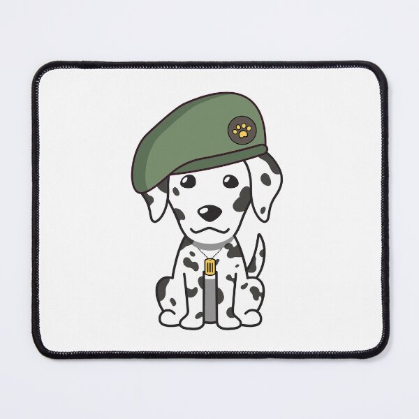 Item preview, Cute Green Beret Dalmatian guard dog on duty designed and sold by Pet Station.