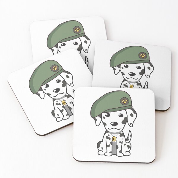Item preview, Cute Green Beret Dalmatian guard dog on duty designed and sold by Pet Station.