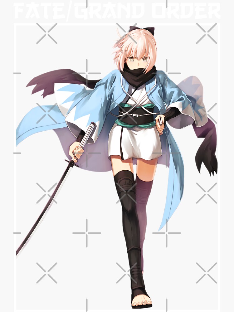 Okita Souji Sakura Saber Fate Grand Order Anime Girl Waifu Fanart Sticker For Sale By