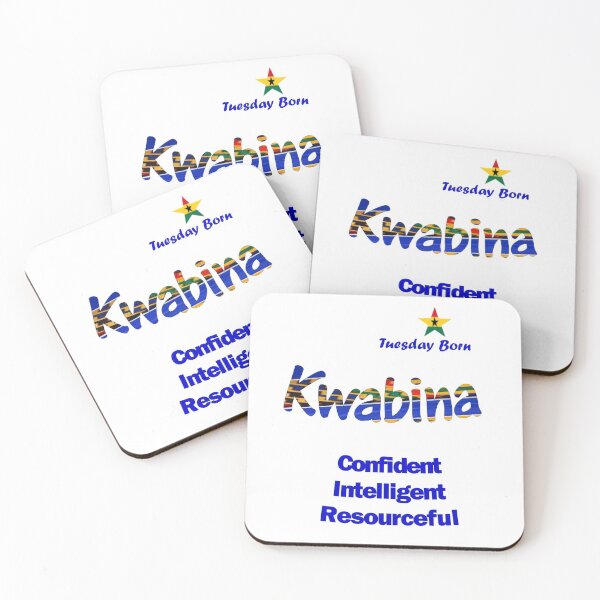 Item preview, Tuesday Born Ghanaian male Name 'Kwabina' in blue designed and sold by WhoWeAre.
