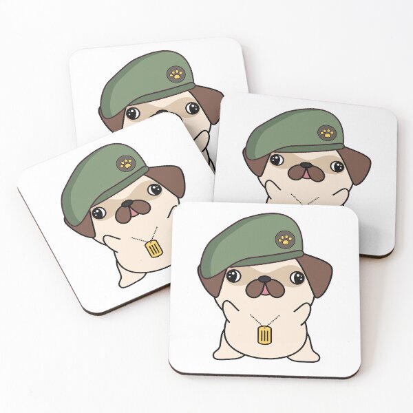 Item preview, Cute Green Beret Pug guard dog on duty designed and sold by Pet Station.