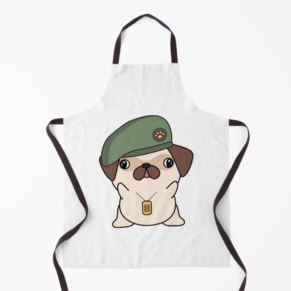 Item preview, Cute Green Beret Pug guard dog on duty designed and sold by Pet Station.