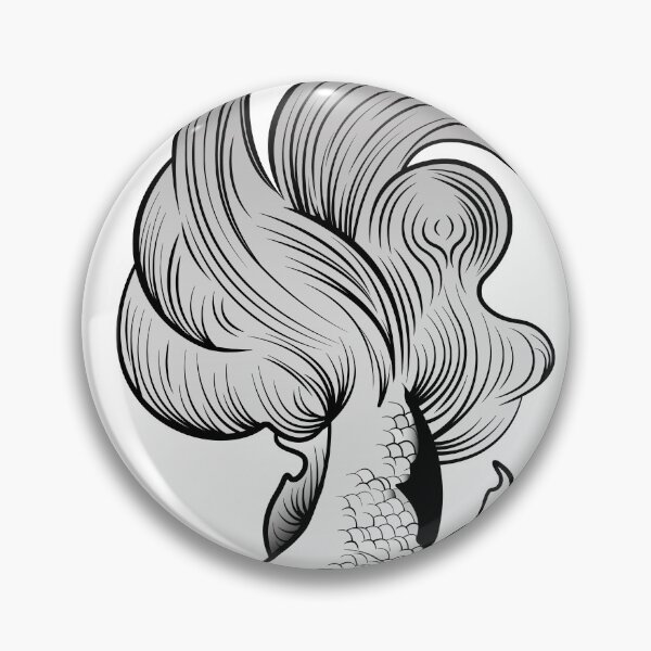 Item preview, betta fish cute black and white designed and sold by thethickkofit.