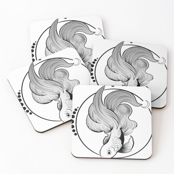 Item preview, betta fish cute black and white designed and sold by thethickkofit.