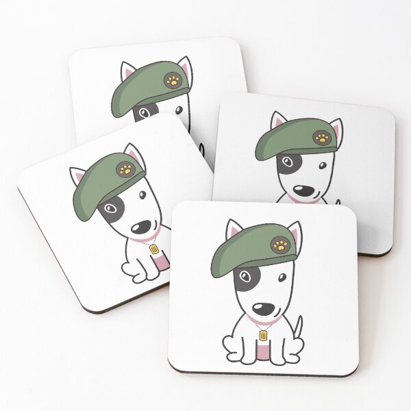 Item preview, Cute Green Beret Bull Terrier guard dog on duty designed and sold by Pet Station.