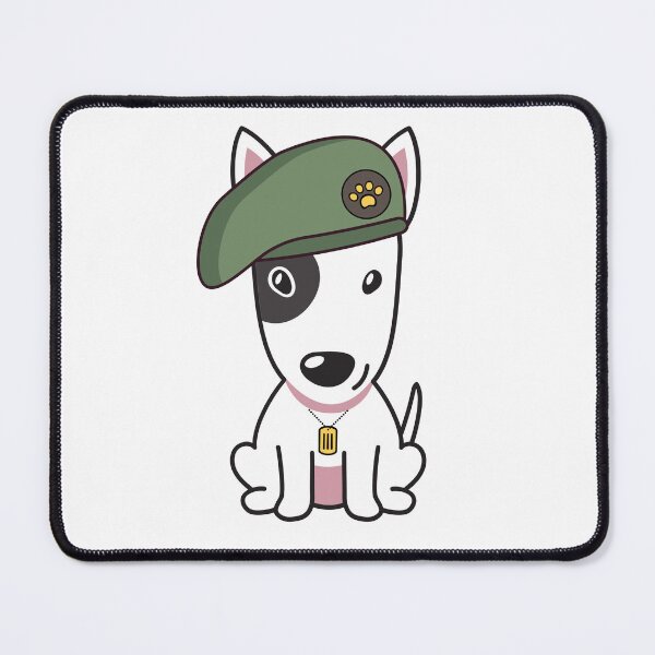 Item preview, Cute Green Beret Bull Terrier guard dog on duty designed and sold by Pet Station.