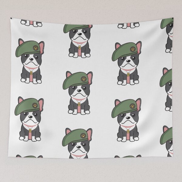 Item preview, Cute Green Beret French Bulldog guard dog on duty designed and sold by Pet Station.