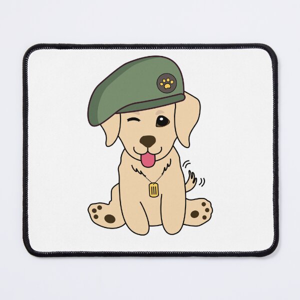 Item preview, Cute Green Beret Retriever guard dog on duty designed and sold by Pet Station.