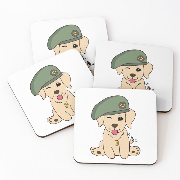 Item preview, Cute Green Beret Retriever guard dog on duty designed and sold by Pet Station.