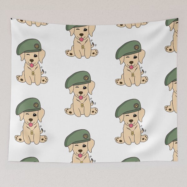Item preview, Cute Green Beret Retriever guard dog on duty designed and sold by Pet Station.