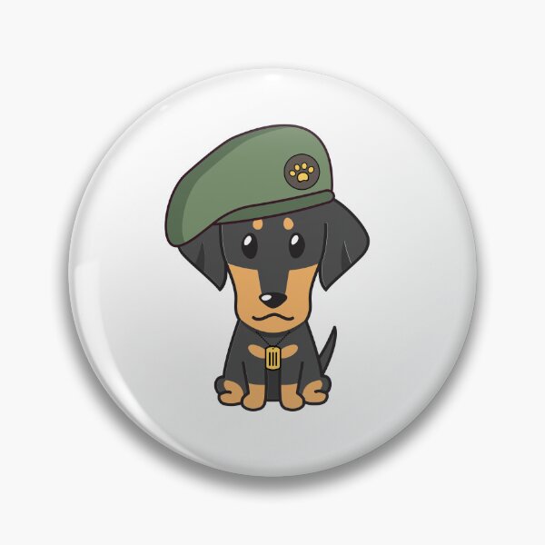 Item preview, Cute Green Beret Dachshund guard dog on duty designed and sold by Pet Station.