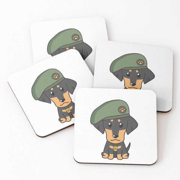 Item preview, Cute Green Beret Dachshund guard dog on duty designed and sold by Pet Station.