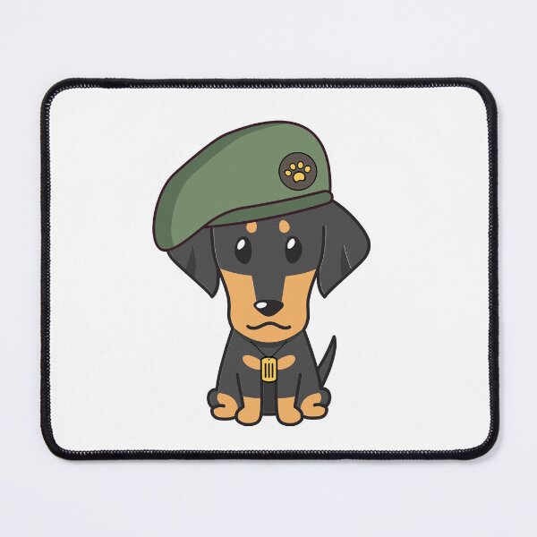 Item preview, Cute Green Beret Dachshund guard dog on duty designed and sold by Pet Station.