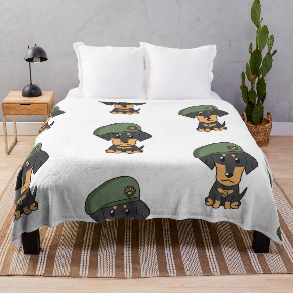 Item preview, Cute Green Beret Dachshund guard dog on duty designed and sold by Pet Station.