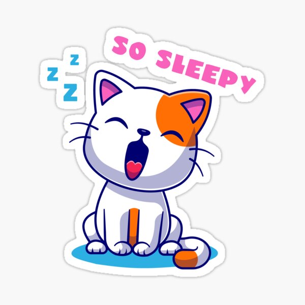 Sleepy Cat Sticker For Sale By Mondayshine Redbubble 2047