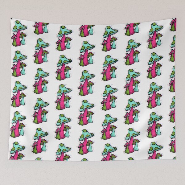 Item preview, neon glitchy 3d mushrooms designed and sold by ggradar.