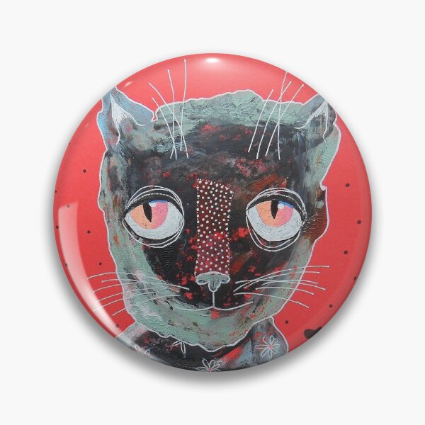 Item preview, Big Eyed Cat designed and sold by BeaOutsiderArt.