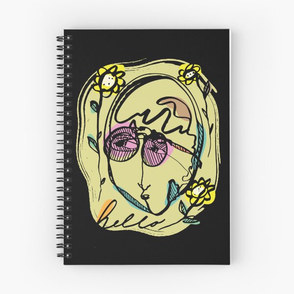 Item preview, Hello Darlin Abstract Face with Glasses and Flowers Line Art Pastel Design designed and sold by SleepingInCo.